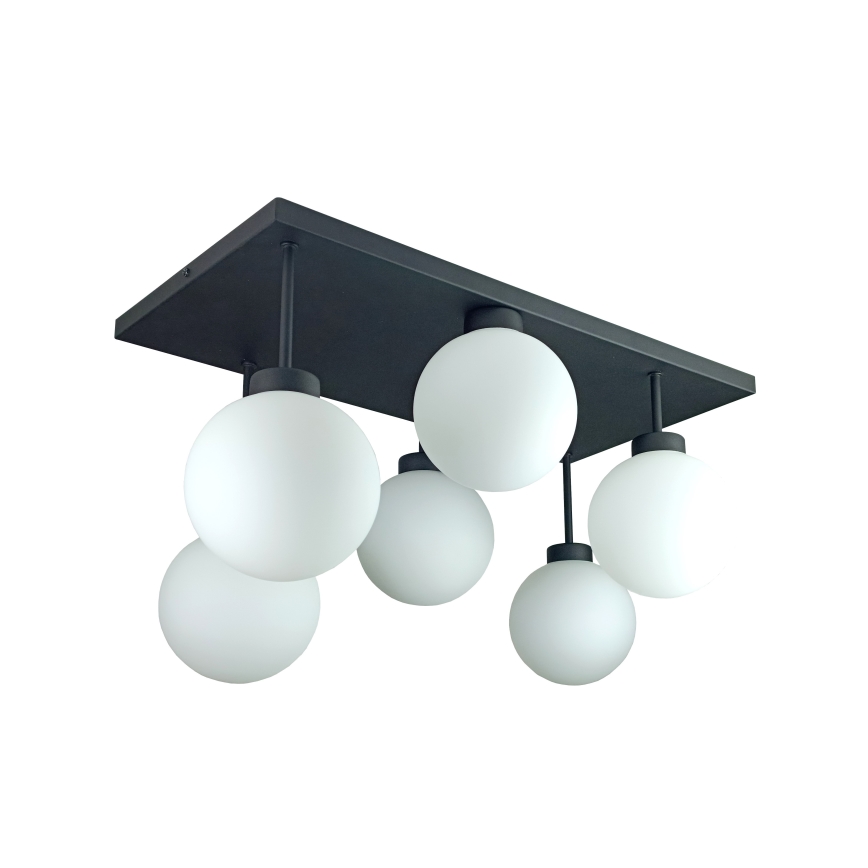 Lampadario a plafone DEA 6xE14/60W/230V nero/bianco