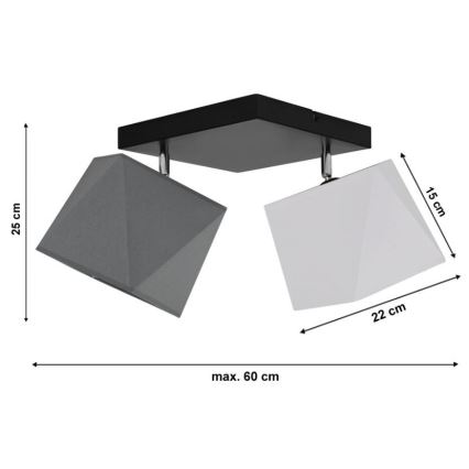 Lampadario a plafone DIAMENT 2xE27/60W/230V