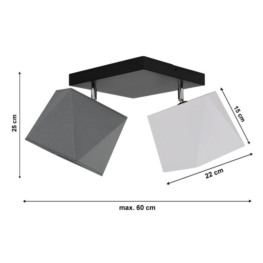 Lampadario a plafone DIAMENT 2xE27/60W/230V