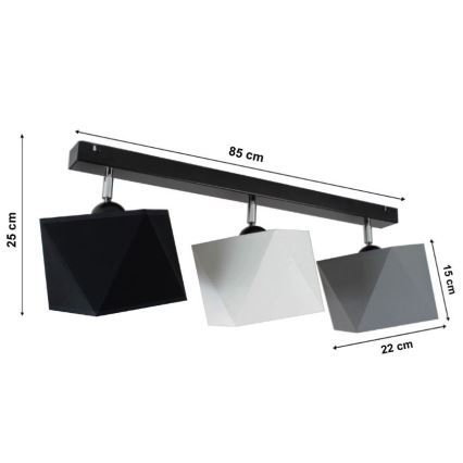 Lampadario a plafone DIAMENT 3xE27/60W/230V