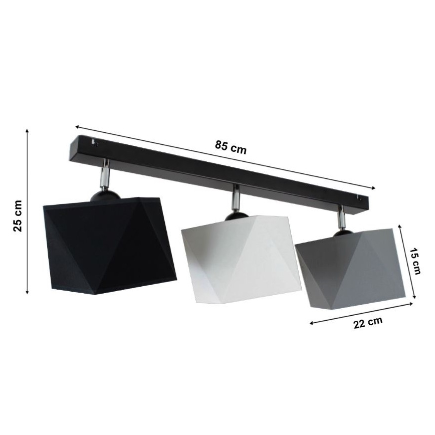 Lampadario a plafone DIAMENT 3xE27/60W/230V