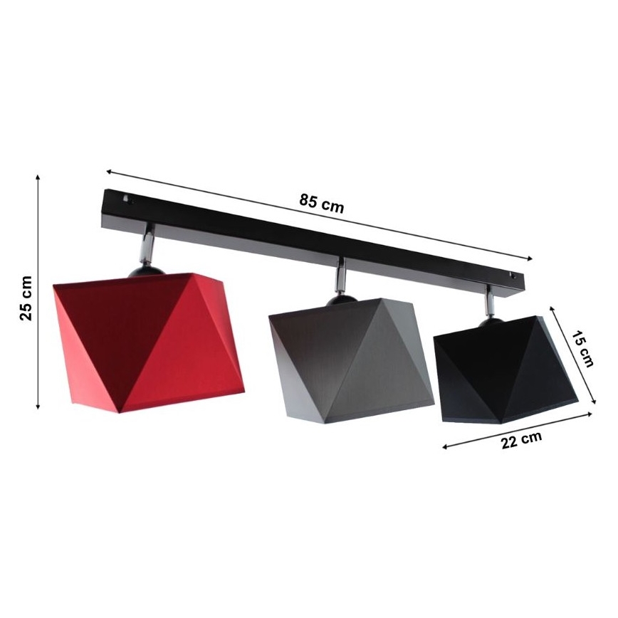 Lampadario a plafone DIAMENT 3xE27/60W/230V