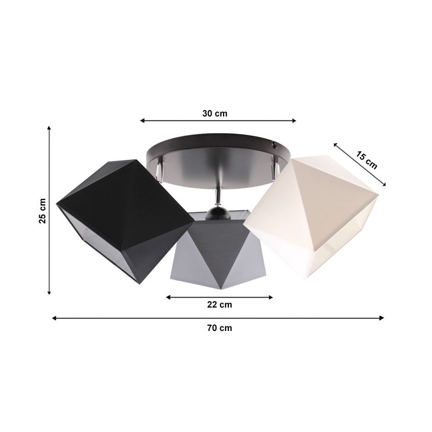 Lampadario a plafone DIAMENT 3xE27/60W/230V