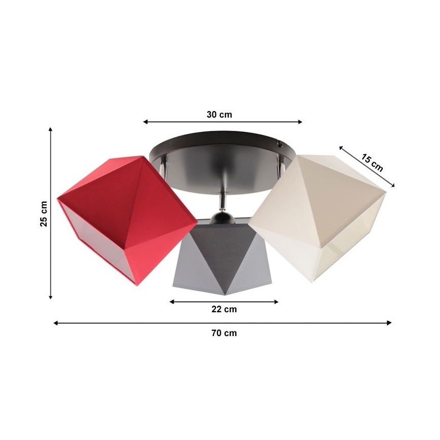 Lampadario a plafone DIAMENT 3xE27/60W/230V