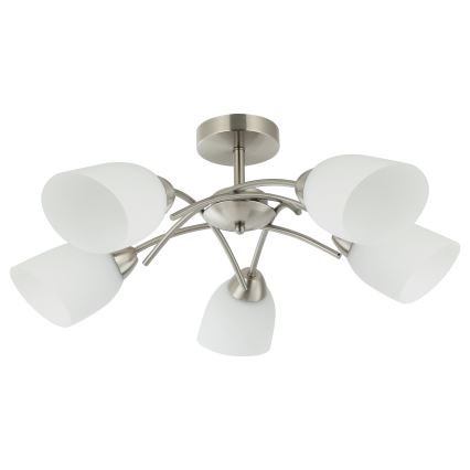Lampadario a plafone DONNA 5xE27/60W/230V nichel