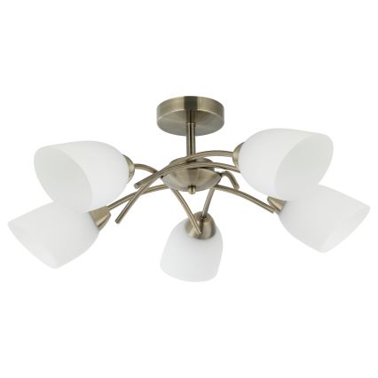Lampadario a plafone DONNA 5xE27/60W/230V patina