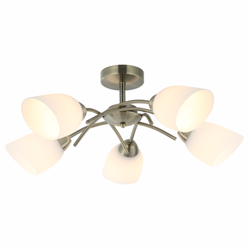 Lampadario a plafone DONNA 5xE27/60W/230V patina