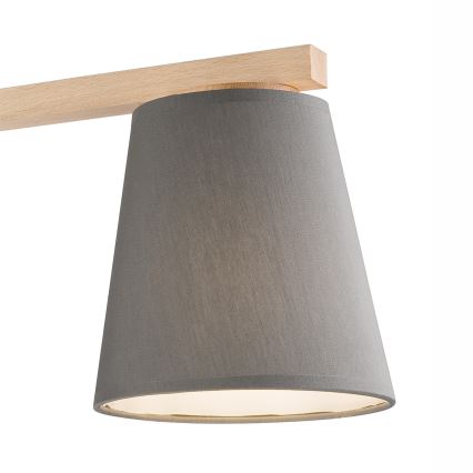 Lampadario a plafone ELLIE 3xE27/60W/230V grigio/faggio - FSC certificato