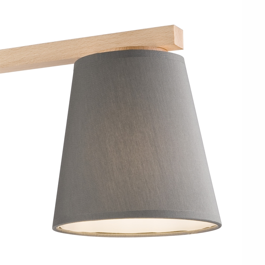Lampadario a plafone ELLIE 3xE27/60W/230V grigio/faggio - FSC certificato