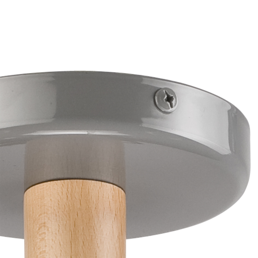 Lampadario a plafone ELLIE 3xE27/60W/230V grigio/faggio - FSC certificato