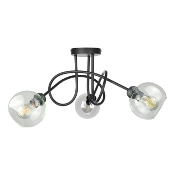 Lampadario a plafone EVIE 3xE27/60W/230V nero/limpido