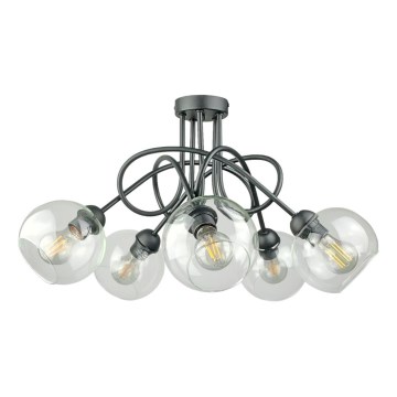 Lampadario a plafone EVIE 5xE27/60W/230V antracite/limpido