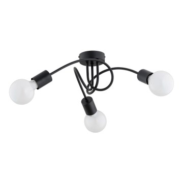 Lampadario a plafone FARTA 3xE27/15W/230V nero