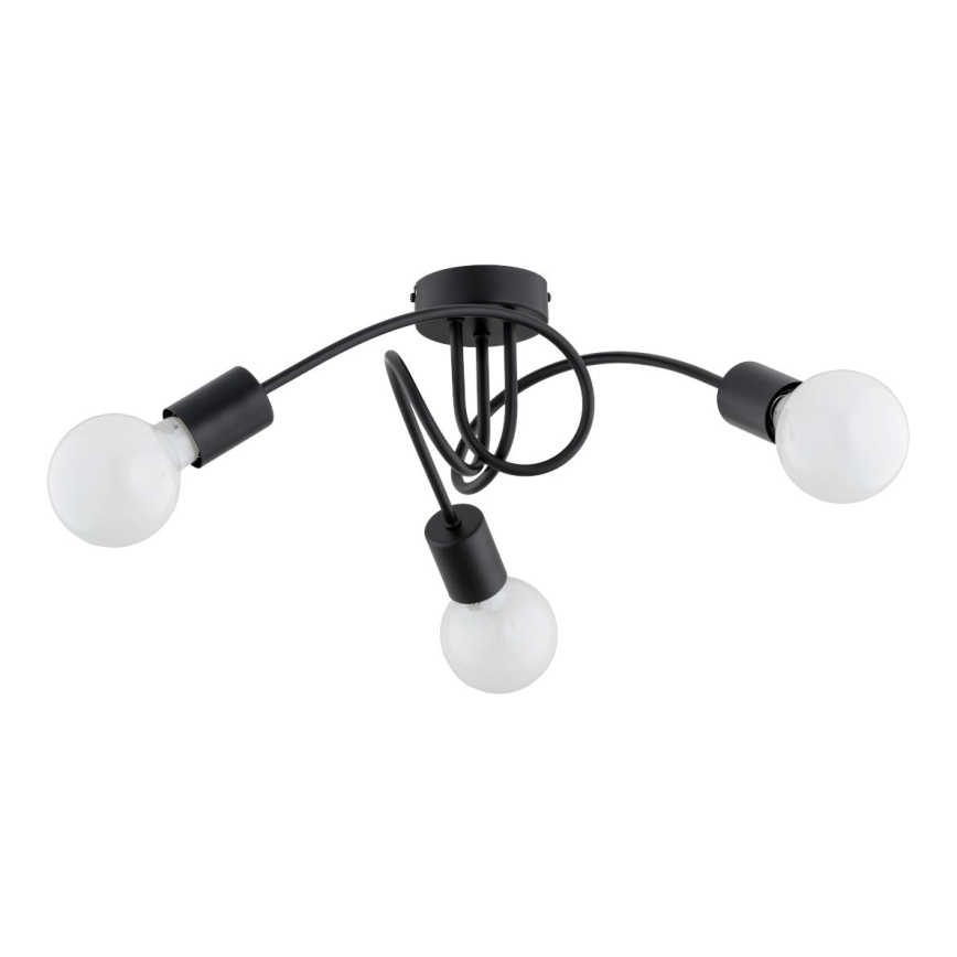 Lampadario a plafone FARTA 3xE27/15W/230V nero