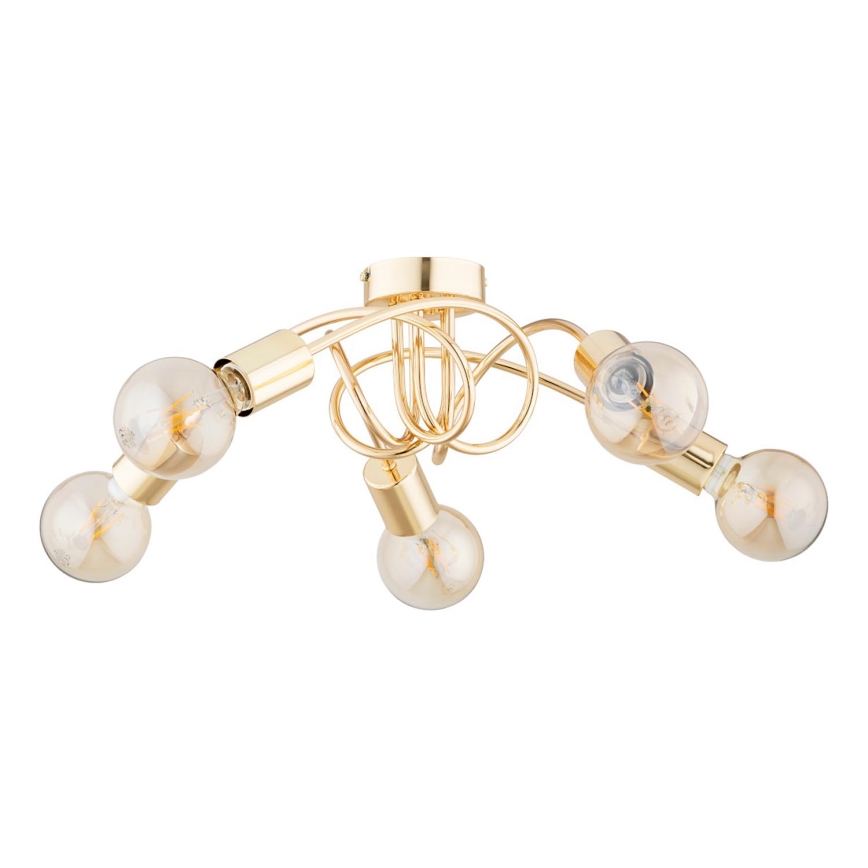 Lampadario a plafone FARTA 5xE27/15W/230V oro