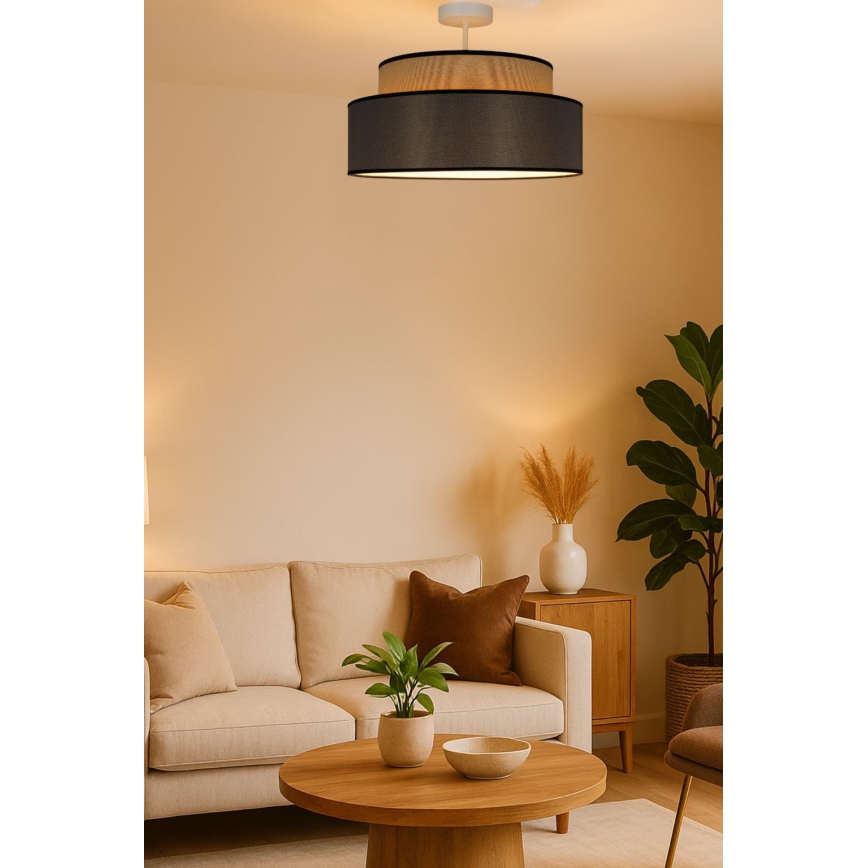 Lampadario a plafone GRACE 1xE27/60W/230V beige/marrone
