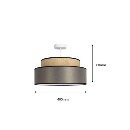 Lampadario a plafone GRACE 1xE27/60W/230V beige/marrone