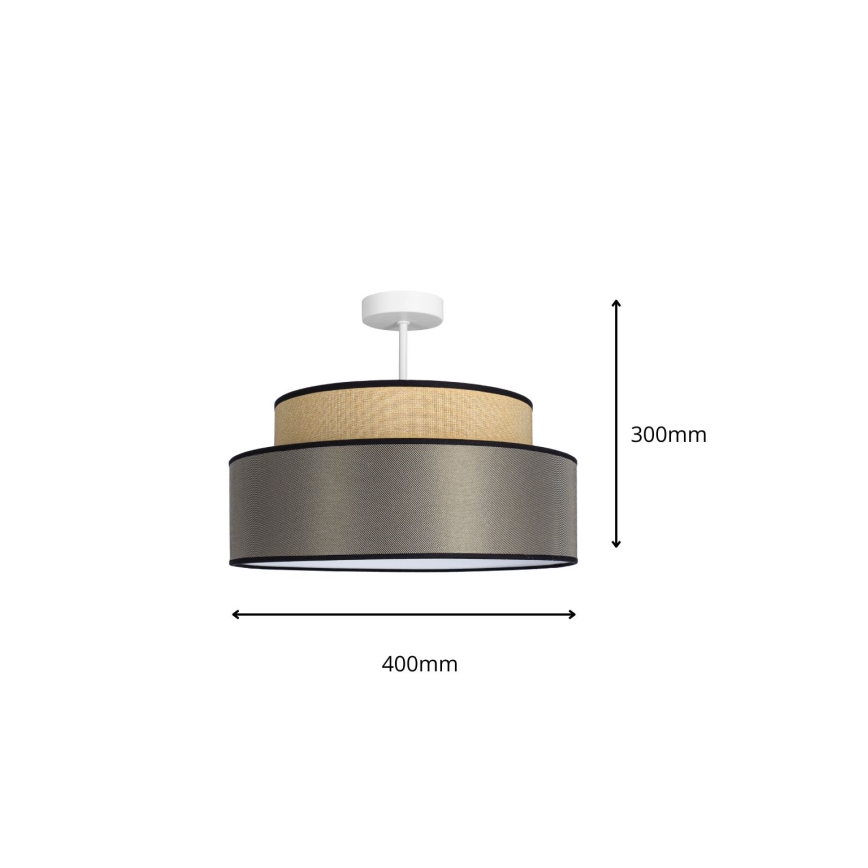 Lampadario a plafone GRACE 1xE27/60W/230V beige/marrone