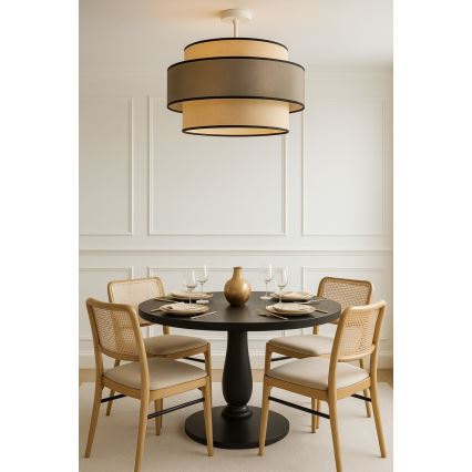 Lampadario a plafone GRACE 1xE27/60W/230V color crema/grigio