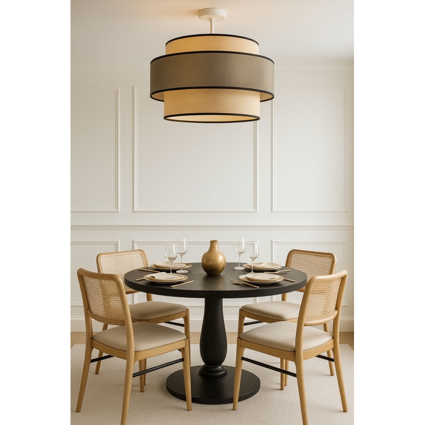 Lampadario a plafone GRACE 1xE27/60W/230V color crema/grigio