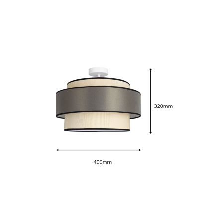 Lampadario a plafone GRACE 1xE27/60W/230V color crema/grigio