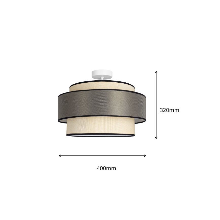 Lampadario a plafone GRACE 1xE27/60W/230V color crema/grigio