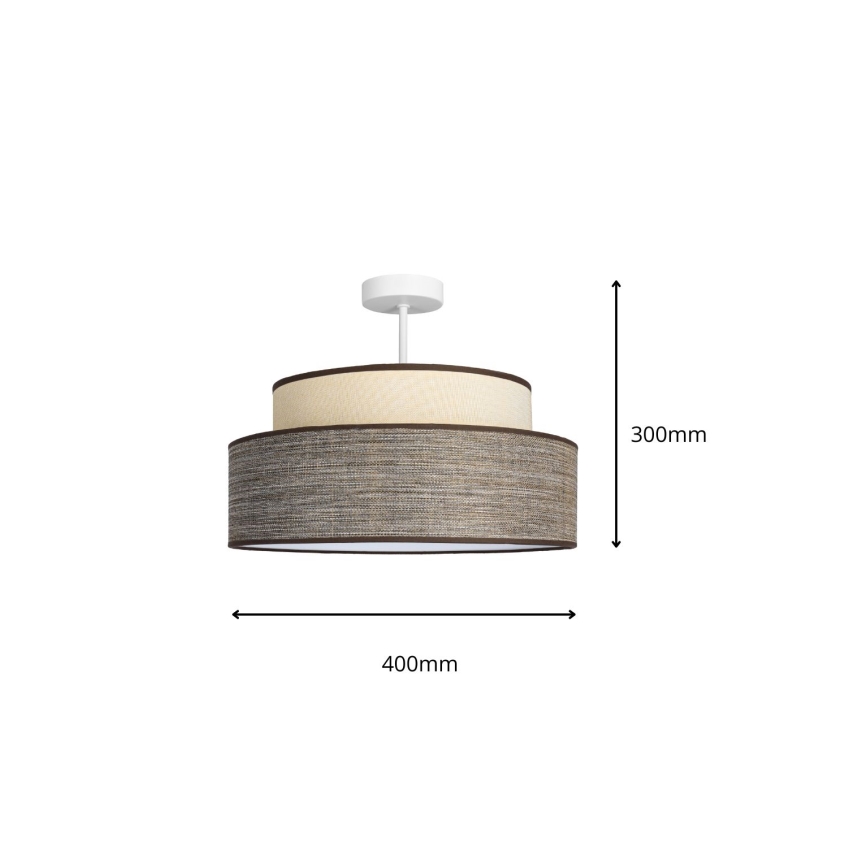 Lampadario a plafone GRACE 1xE27/60W/230V color crema/marrone