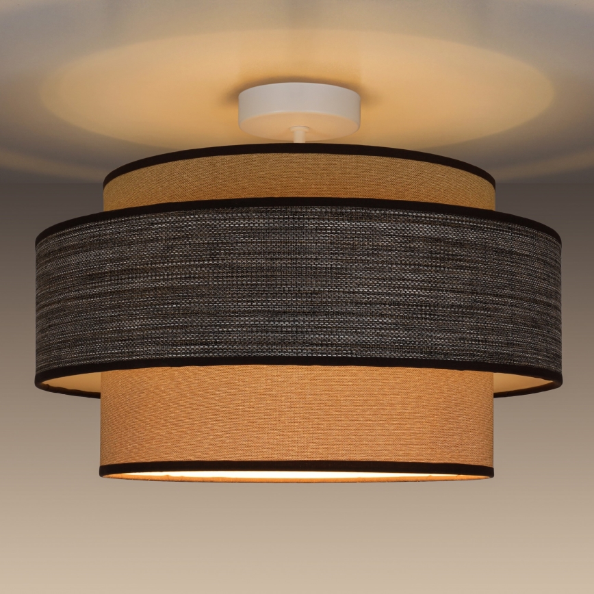 Lampadario a plafone GRACE 1xE27/60W/230V color crema/marrone