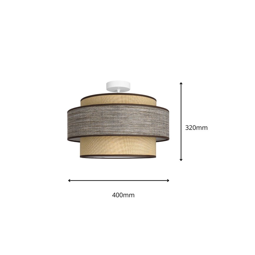 Lampadario a plafone GRACE 1xE27/60W/230V color crema/marrone