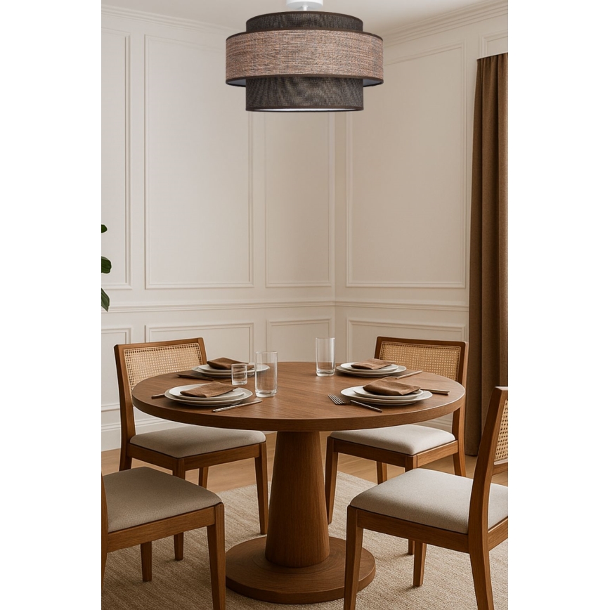 Lampadario a plafone GRACE 1xE27/60W/230V marrone/beige