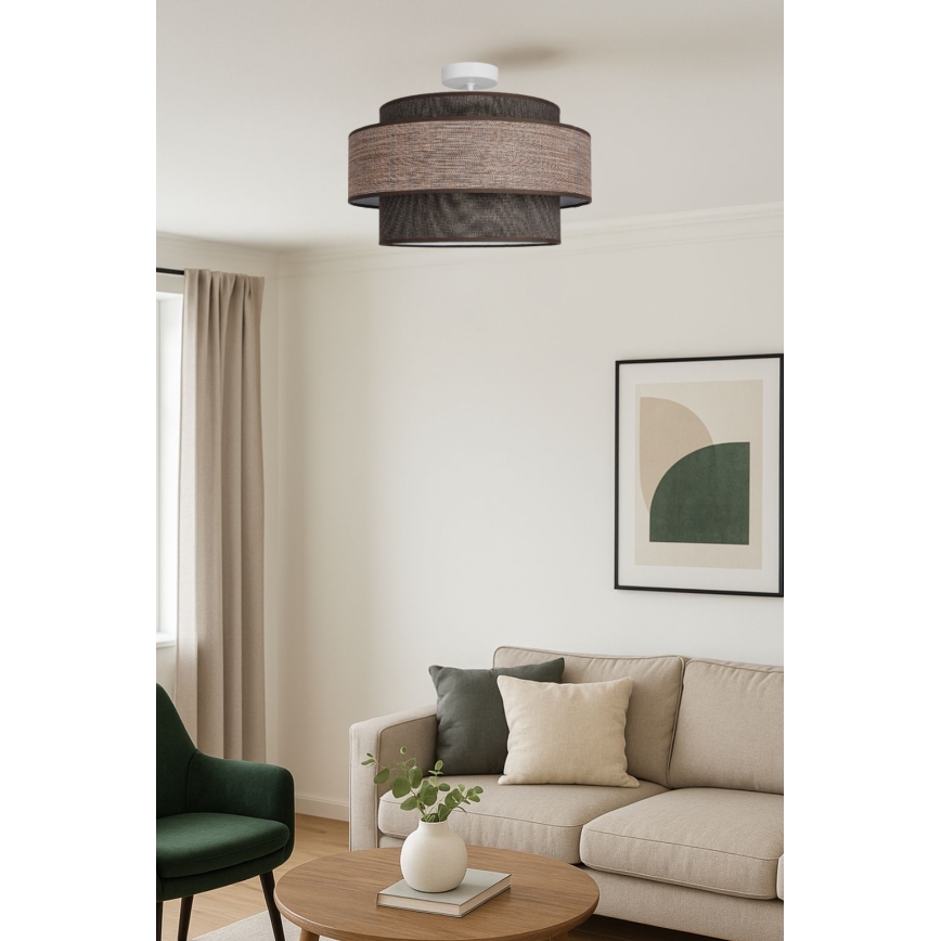 Lampadario a plafone GRACE 1xE27/60W/230V marrone/beige