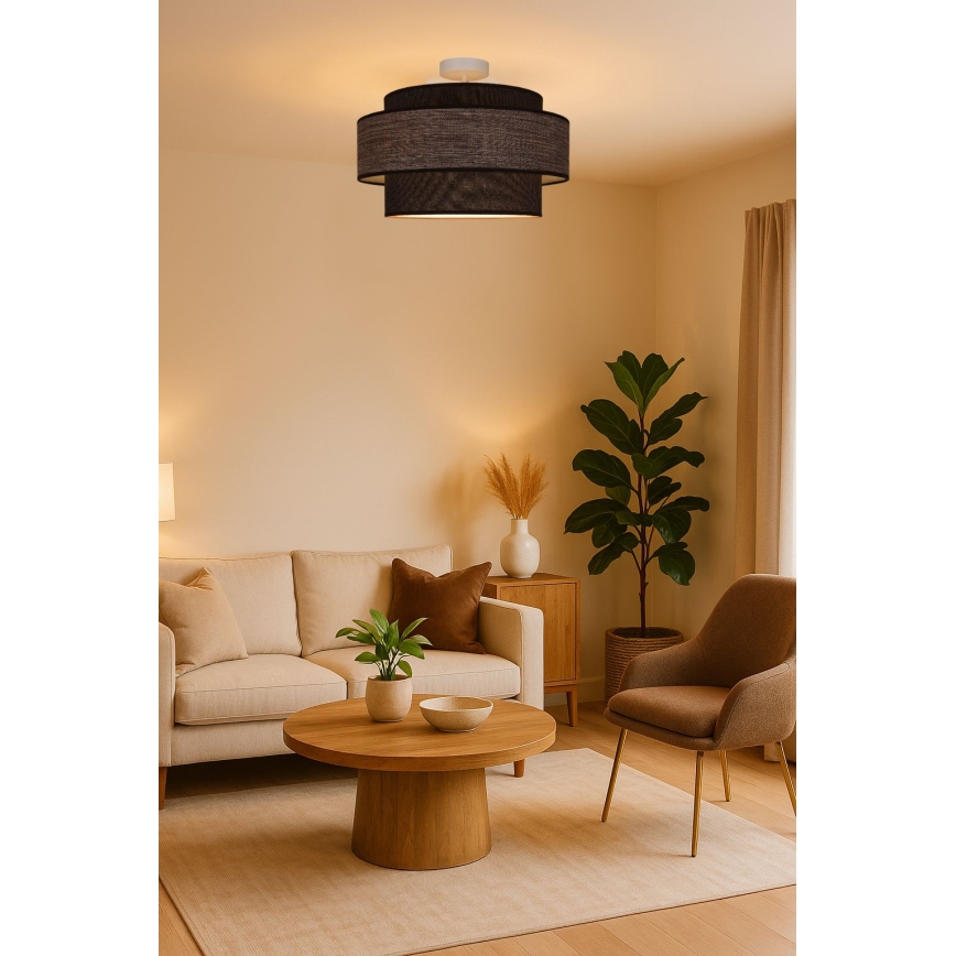 Lampadario a plafone GRACE 1xE27/60W/230V marrone/beige
