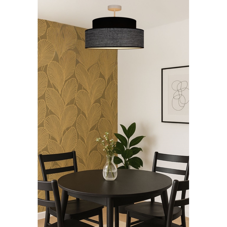 Lampadario a plafone GRACE 1xE27/60W/230V nero/grigio