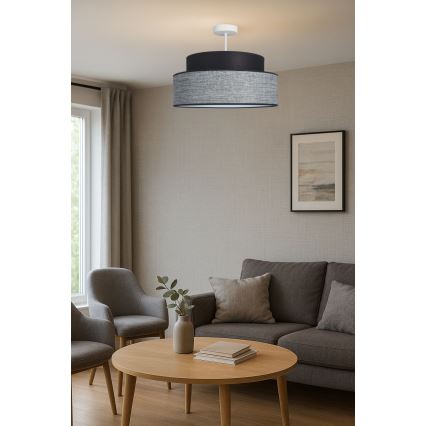 Lampadario a plafone GRACE 1xE27/60W/230V nero/grigio