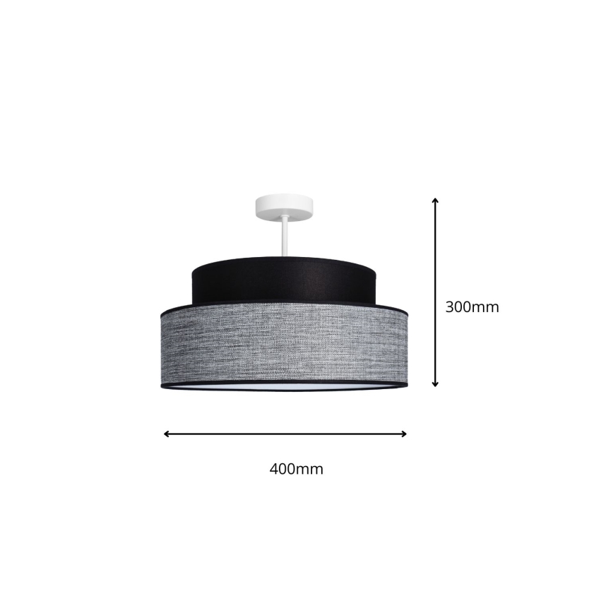 Lampadario a plafone GRACE 1xE27/60W/230V nero/grigio