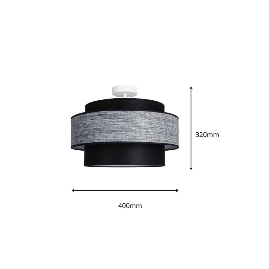 Lampadario a plafone GRACE 1xE27/60W/230V nero/grigio