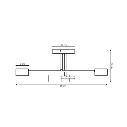Lampadario a plafone HALO 4xGX53/10W/230V nero