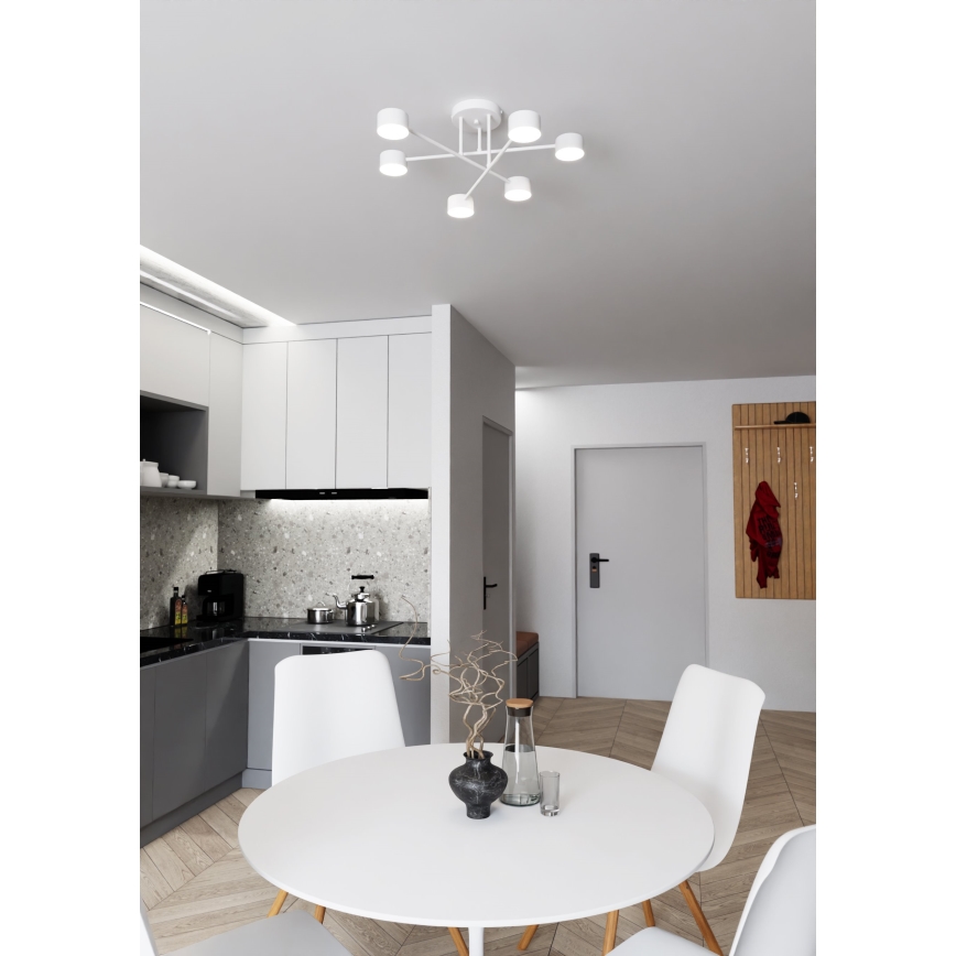 Lampadario a plafone HALO 6xGX53/8W/230V bianco