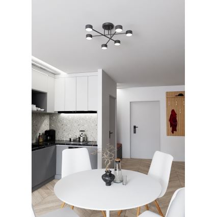 Lampadario a plafone HALO 6xGX53/8W/230V nero
