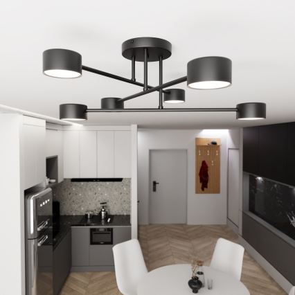 Lampadario a plafone HALO 6xGX53/8W/230V nero