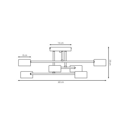 Lampadario a plafone HALO 6xGX53/8W/230V nero