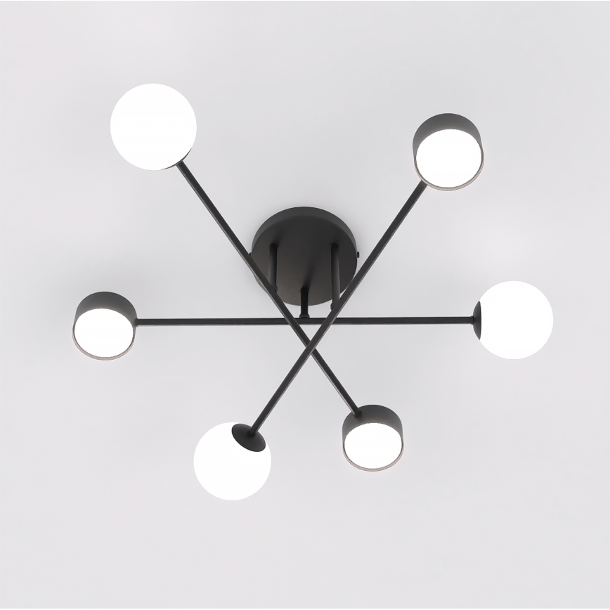 Lampadario a plafone HOLON 3xG9/8W/230V + 3xGX53/12W nero