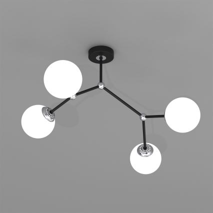 Lampadario a plafone JOY 4xE14/40W/230V nero/cromo lucido