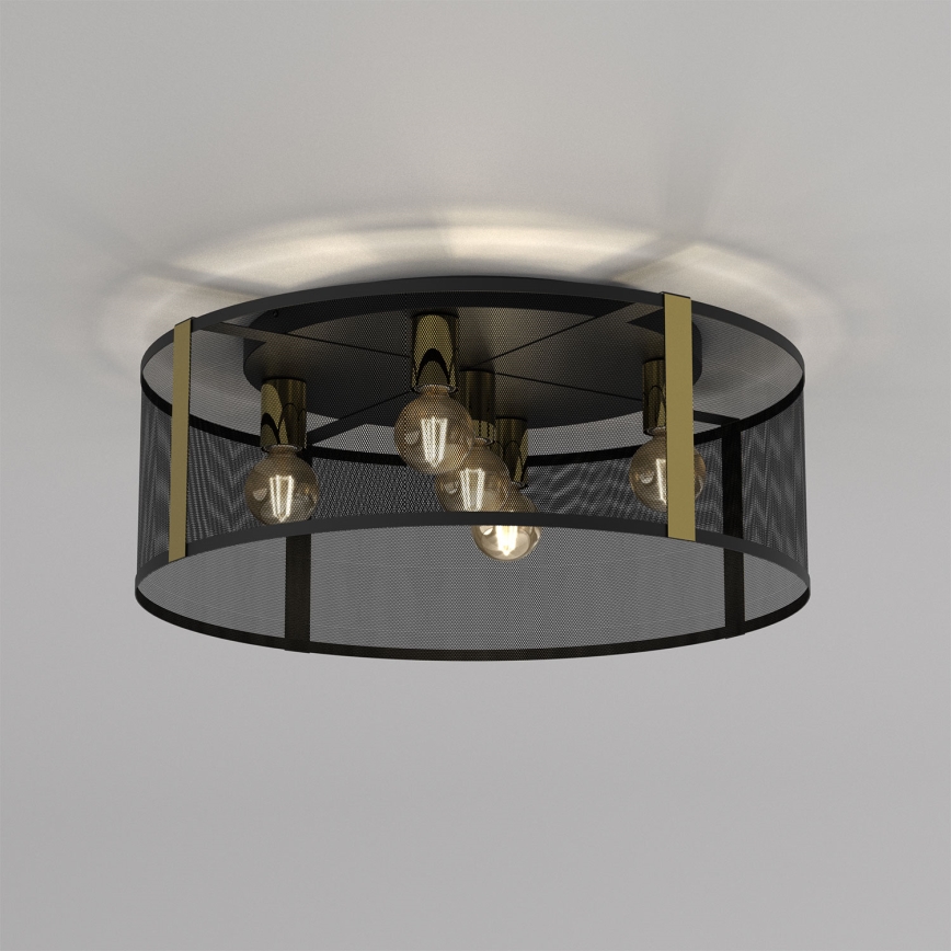 Lampadario a plafone KAGA 5xE27/60W/230V nero/oro