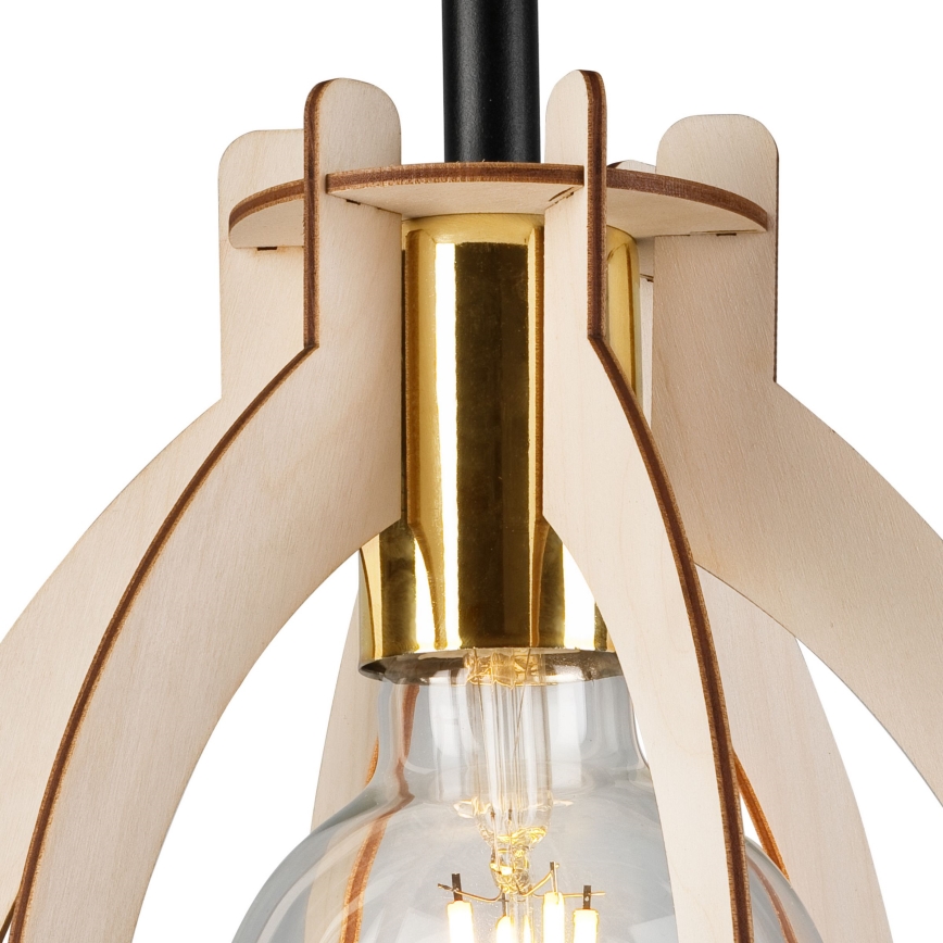 Lampadario a plafone LANDO 1xE27/15W/230V diametro 21 cm faggio