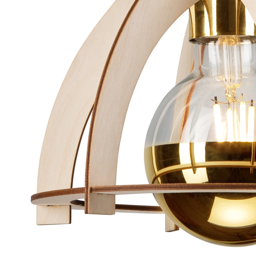 Lampadario a plafone LANDO 1xE27/15W/230V diametro 21 cm faggio