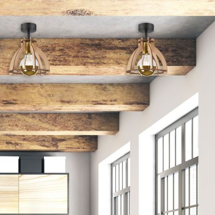 Lampadario a plafone LANDO 1xE27/15W/230V diametro 21 cm quercia