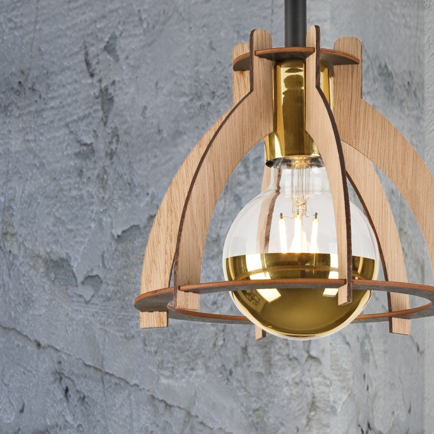 Lampadario a plafone LANDO 1xE27/15W/230V diametro 21 cm quercia