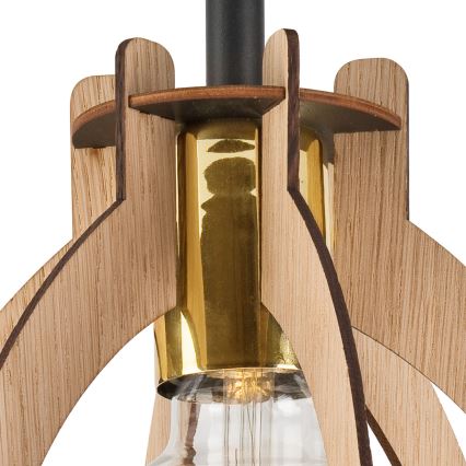 Lampadario a plafone LANDO 1xE27/15W/230V diametro 21 cm quercia