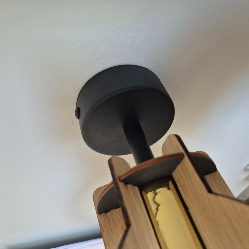 Lampadario a plafone LANDO 1xE27/15W/230V diametro 21 cm quercia